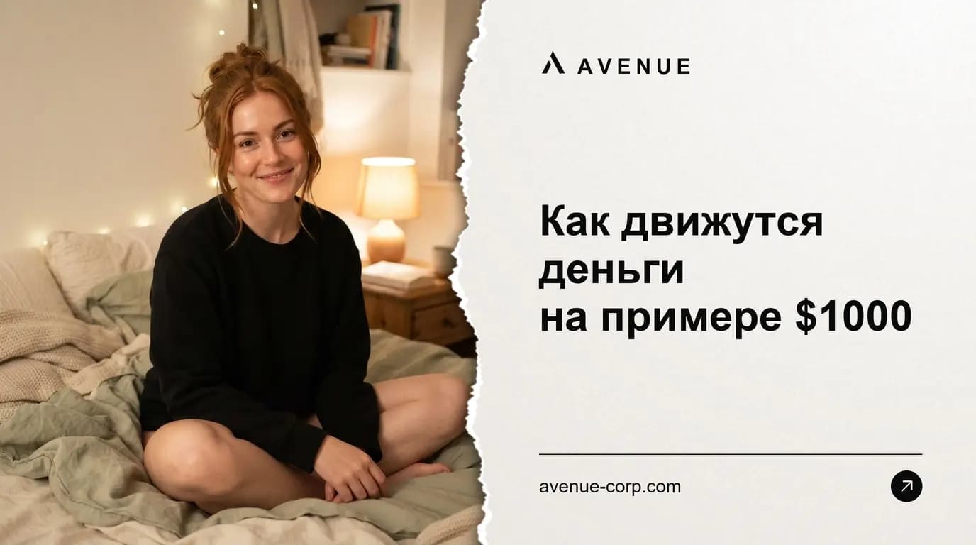 Как движутся деньги на примере $1000