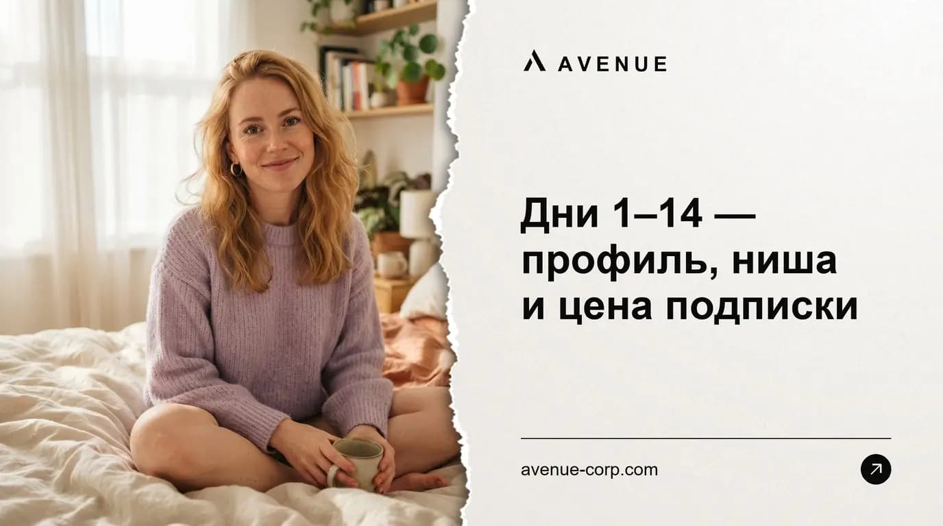 Дни 1–14 — профиль, ниша и цена подписки